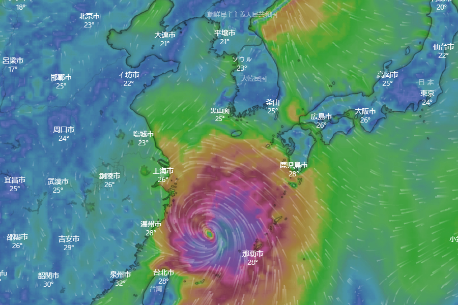 スーパー台風11号、済州島に接近中