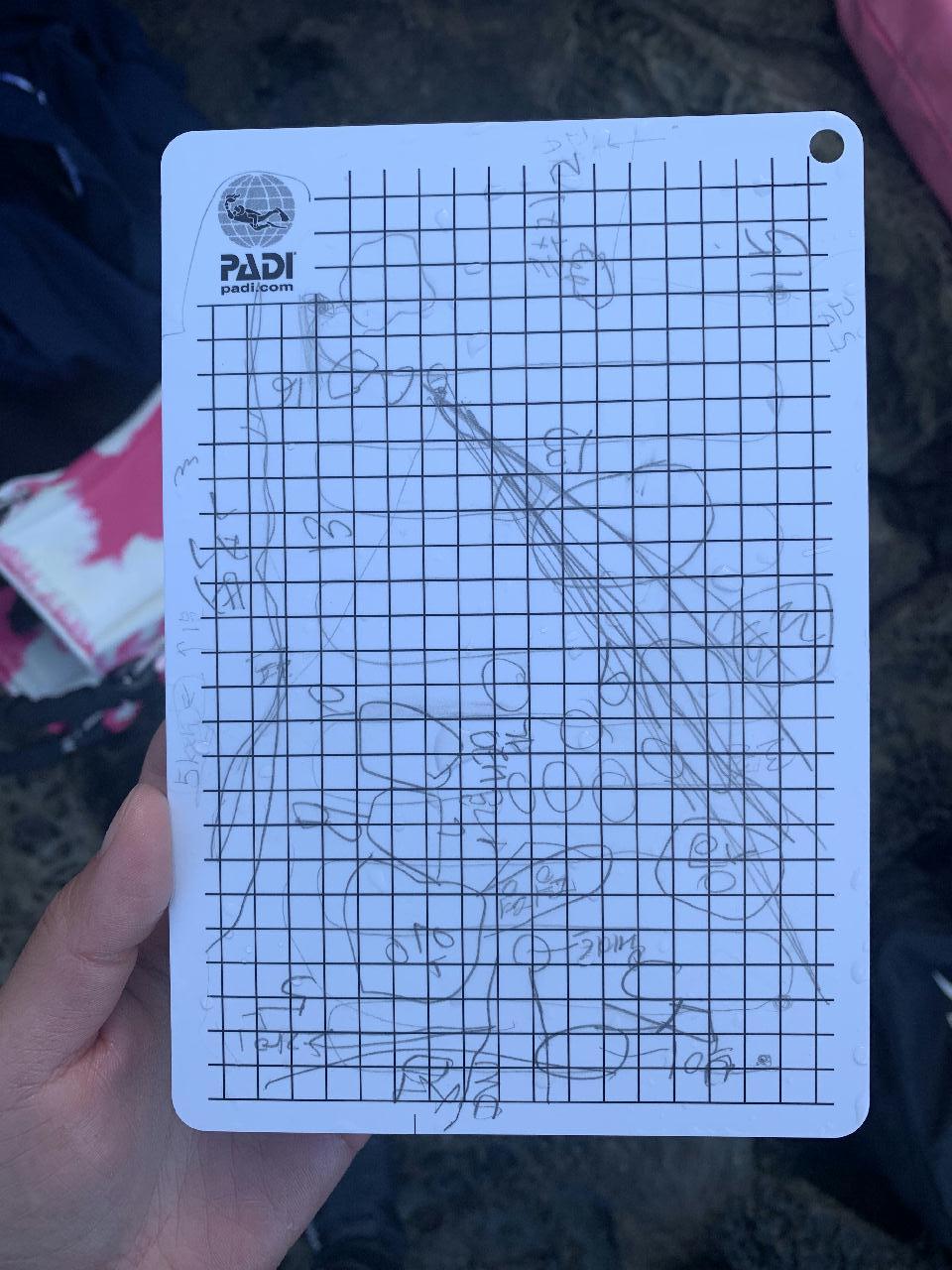 Drawing the dive site map 