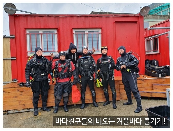 비오는 날 다이빙 16도 수온 약간 추워지기 시작함