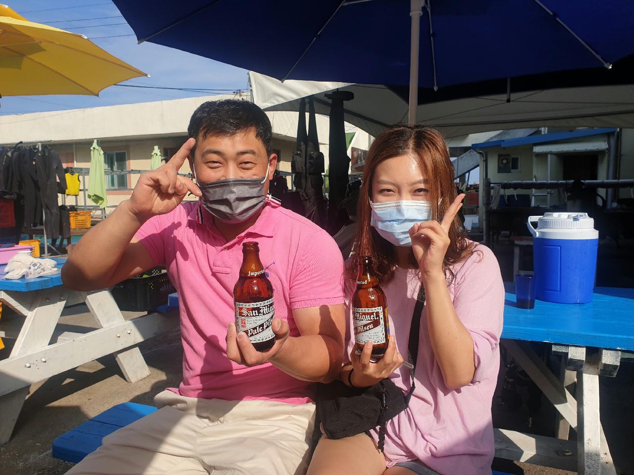 강원도 양양에 오셔서 산미구엘 맥주 한잔 하세요.