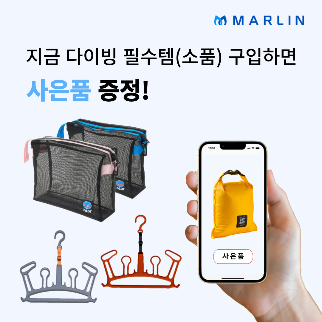 지금 다이빙 필수템(소품) 구입하면 "사은품" 증정!