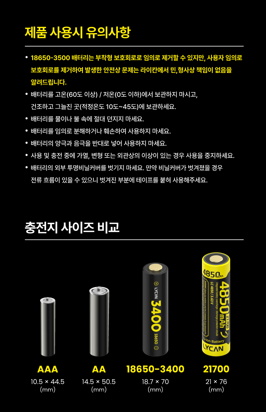 [라이칸] 18650(3500mAh) 배터리