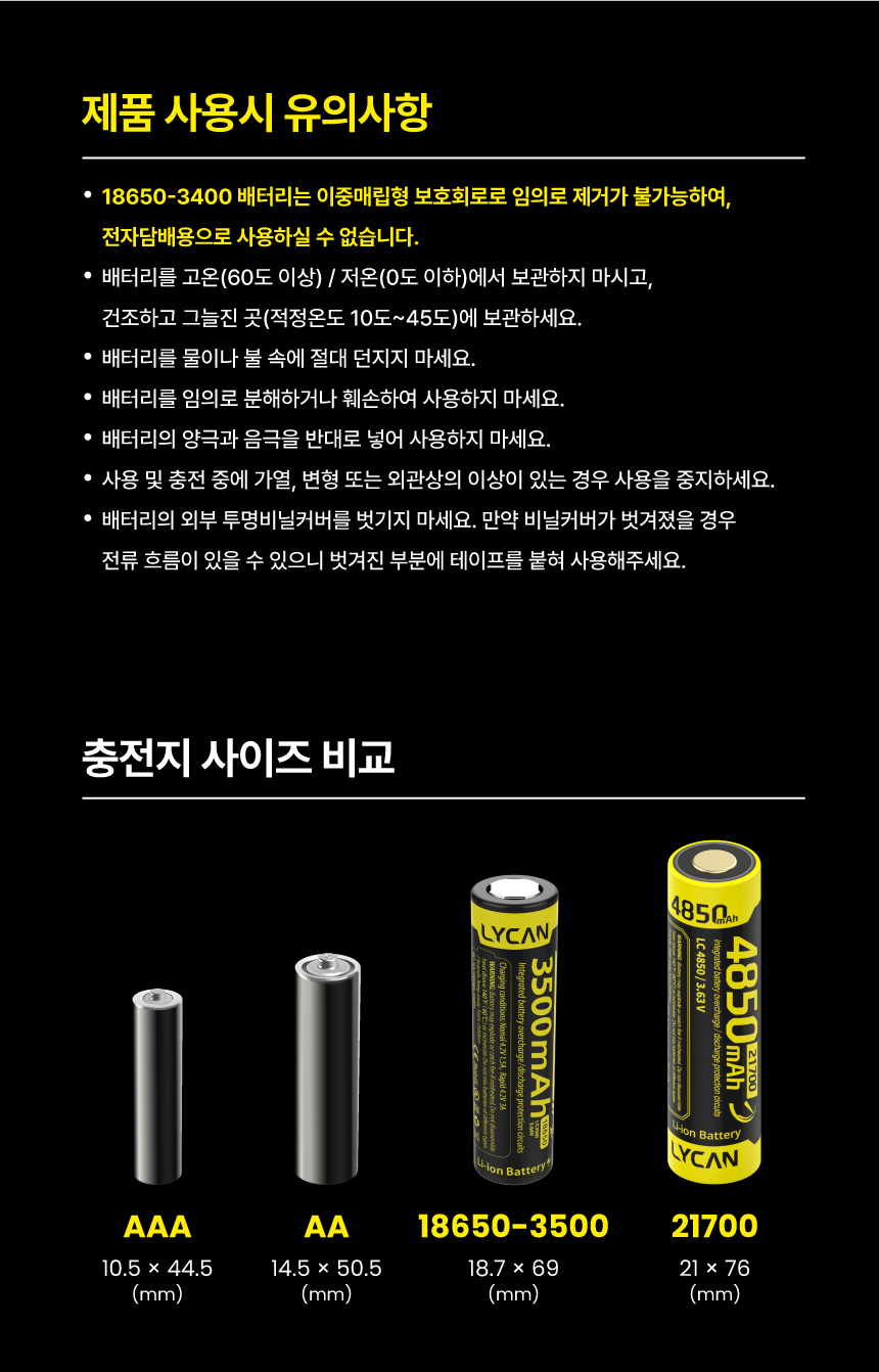 [라이칸] 18650(3400mAh) 배터리