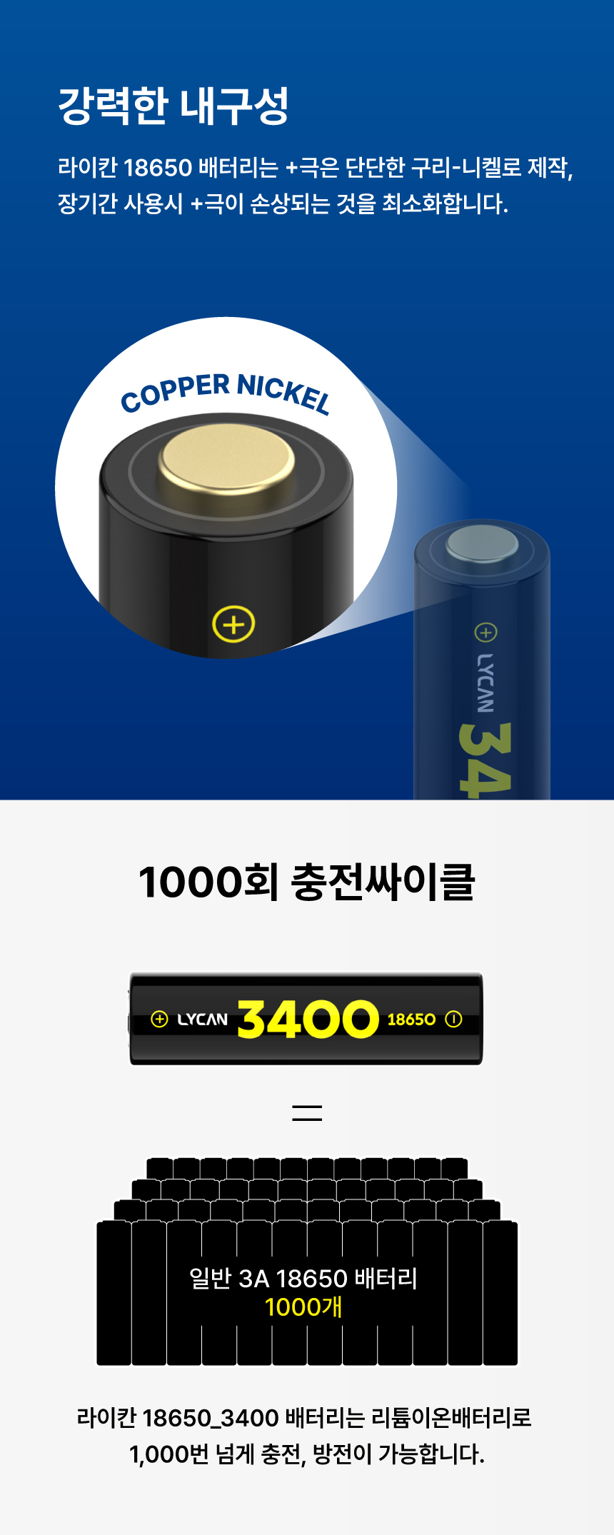 [라이칸] 18650(3400mAh) 배터리