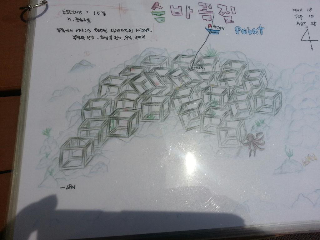 바하마에서 찍어온 포인트 지도..햇빛때문에.잘 안보여
