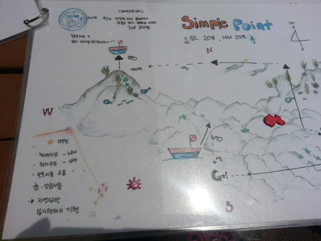 바하마에서 찍어온 포인트 지도..햇빛때문에.잘 안보여